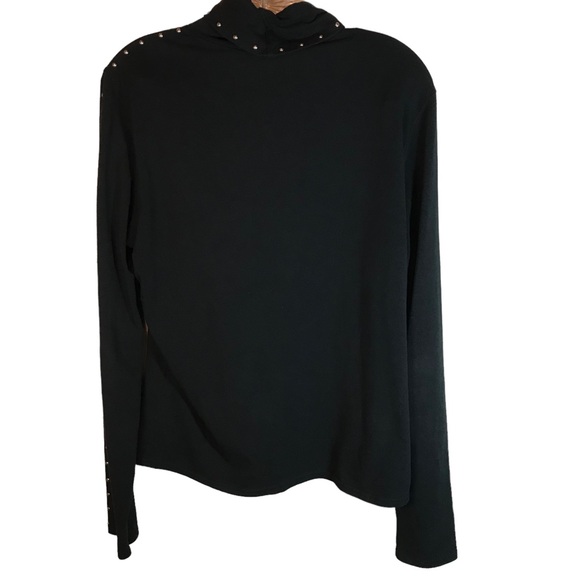 Harley Davidson women’s black studded turtleneck long sleeve size L cycle queen - Picture 5 of 12